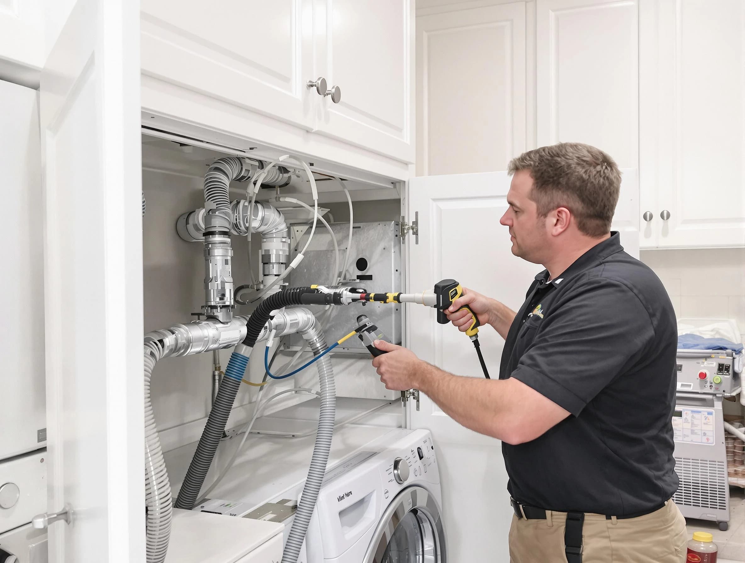 Los Chaves Dryer Vent Cleaning professional removing severe blockage from a clogged dryer vent in Los Chaves