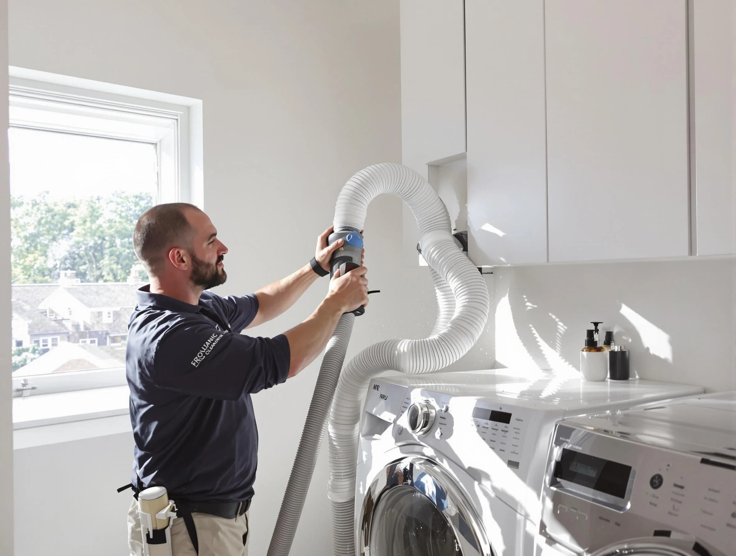 Certified Los Chaves Dryer Vent Cleaning technician performing dryer vent cleaning in Los Chaves