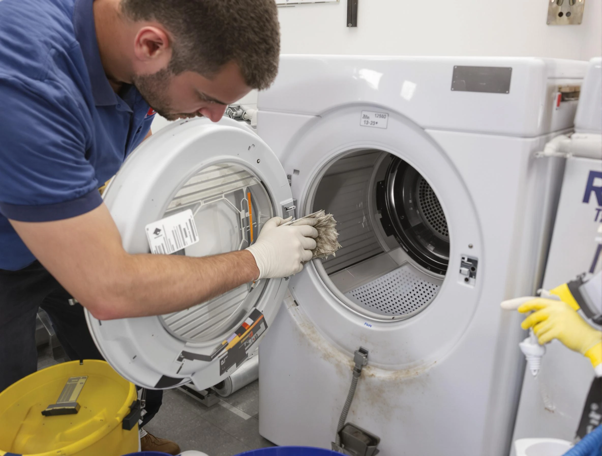 Los Chaves Dryer Vent Cleaning specialist performing detailed lint trap cleaning service in Los Chaves