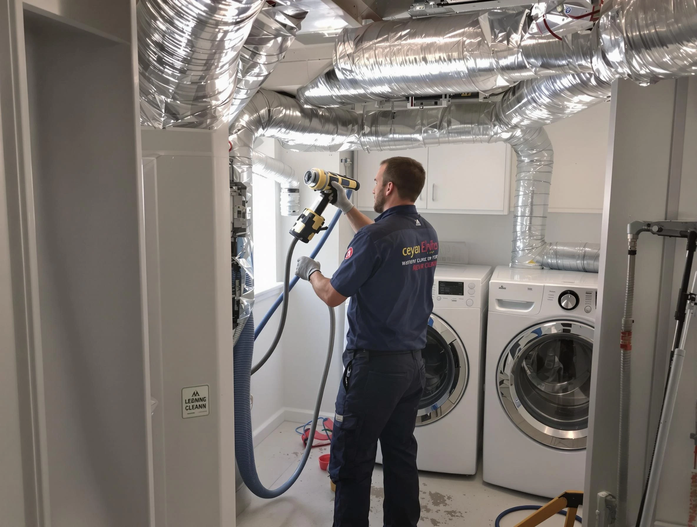 Los Chaves Dryer Vent Cleaning specialist using advanced equipment for thorough duct cleaning in Los Chaves