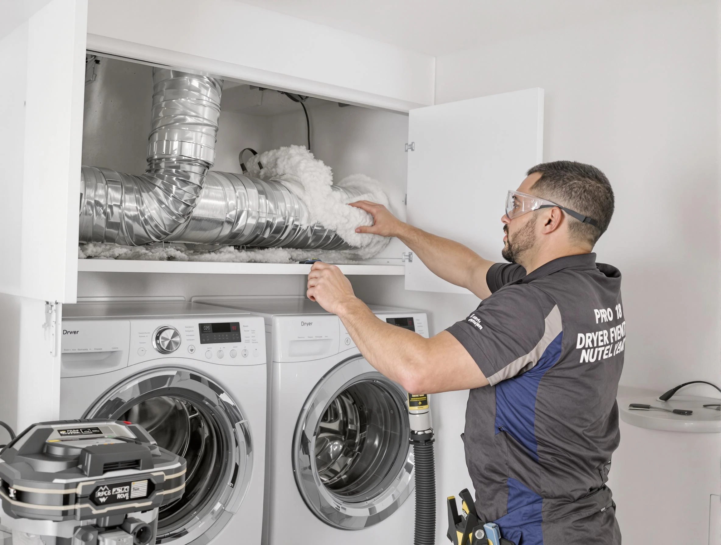 Los Chaves Dryer Vent Cleaning certified technician performing specialized gas dryer vent cleaning in Los Chaves